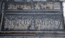 Turkey, Istanbul, Sultanahmet, Haghia Sophia tomb of Enrico Dandolo the 41st Doge of Venice who sacked Constantinople in the 4th Crusade after being blinded by the Byzantines when he was ambassador th...