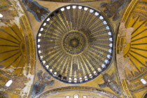 Turkey, Istanbul, Sultanahmet, Haghia Sophia Central dome with murals of seraphs or angels.