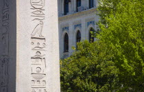 Turkey, Istanbul, Sultanahmet, The Roman Hippodrome in At Meydani with Egyptian Obelisk with Hieroglyphics from Luxor.