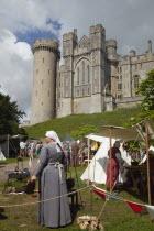 England, West Sussex, Arundel, Jousting festival in the grounds of Arundel Castle.