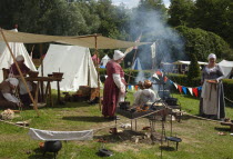 England, West Sussex, Arundel, Jousting festival in the grounds of Arundel Castle.