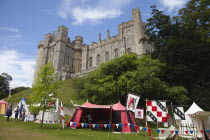 England, West Sussex, Arundel, Jousting festival in the grounds of Arundel Castle.