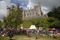 England, West Sussex, Arundel, Jousting festival in the grounds of Arundel Castle.