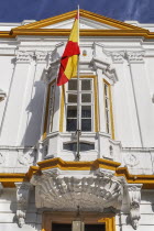 Spain, Extremadura, Badajoz, detail of regional Government building.