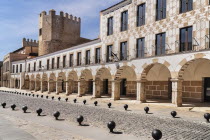 Spain, Extremadura, Badajoz, Plaza Alta and Alcazaba Walls.