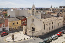 Spain, Extremadura, Badajoz, View over the Convento de las Adoaratrices from the Alcazaba walls.