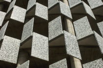 Albania, Tirana, Abstract shot of rectangular facade of Tid Tower.