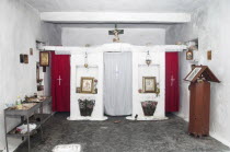 Albania, Interior of a small village Greek Orthodox church near Dhermi.