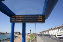 England, West Sussex, Shoreham-by-Sea, Modern digital display bus shelter.