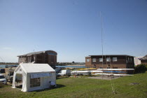 England, West Sussex, Shoreham-by-Sea, Ham Radio tent set up in the grounds of the RNLI station.