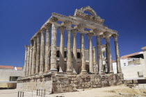 Spain, Extremadura, Merida, Ruins of the Roman Temple of Diana from the first century BC.