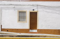 Spain, Extremadura, Olivenza, Typical white coloured architecture.