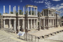 Spain, Extremadura, Merida, Roman Theatre ruin.