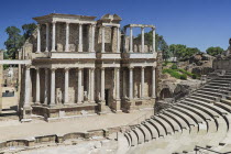 Spain, Extremadura, Merida, Roman Theatre ruin.