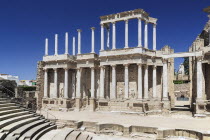 Spain, Extremadura, Merida, Roman Theatre ruin.