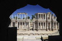 Spain, Extremadura, Merida, Roman Theatre ruin.