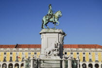 Portugal, Estremadura, Lisbon, Praco do Comercio, Statue of Dom Jose 1st.
