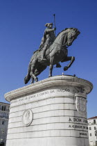 Portugal, Estremadura, Lisbon, Praco do Figueira, Statue of Dom Joao 1st.