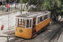 Portugal, Estremadura, Lisbon, Elevador da Gloria, the Gloria Funicular tram.