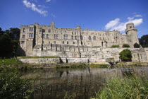 England, Warwickshire, Warwick Castle built on the banks of the River Avon.