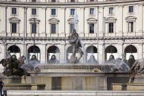 Italy, Lazio, Rome, Piazza della Repubblica, detail of the Fountain of the Naiads.