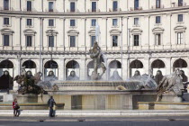 Italy, Lazio, Rome, Piazza della Repubblica, detail of the Fountain of the Naiads.