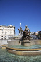 Italy, Lazio, Rome, Piazza della Repubblica, detail of the Fountain of the Naiads.