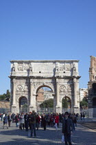 Italy, Lazio, Rome, The Arch of Constantine.