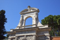 Italy, Lazio, Rome, entrance to Horti Farnesiani, originally the Domus Tiberiana one of the oldest botanical gardens in Europe.