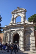 Italy, Lazio, Rome, entrance to Horti Farnesiani, originally the Domus Tiberiana one of the oldest botanical gardens in Europe.