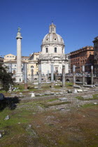 Italy, Lazio, Rome, Trajans Column near Quirinal Hill.