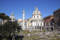 Italy, Lazio, Rome, Trajans Column near Quirinal Hill.