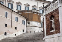 Italy, Lazio, Rome, Steps leading to the Palazzo del Quirinale, official residence of the Italian President.