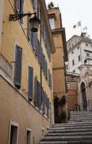 Italy, Lazio, Rome, Steps leading to the Palazzo del Quirinale, offical residence of the Italian President.