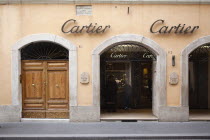 Italy, Lazio, Rome, Via del Condotti, Exterior of the Cartier jewellers shop. **Editorial Use Only**