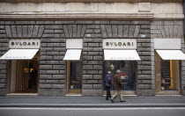 Italy, Lazio, Rome, Via del Condotti, Exterior of the Bulgari Handbag shop. **Editorial Use Only**