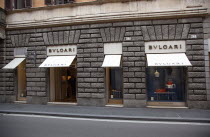 Italy, Lazio, Rome, Via del Condotti, Exterior of the Bulgari Handbag shop. **Editorial Use Only**