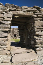 Ireland, County Kerry, Dingle Peninsula, Dunbeg Promontory Fort.