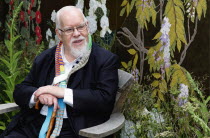 Artist Peter Blake at Chelsea Flower Show.