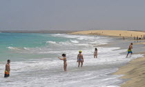 Cape Verde Islands, Sal Island, Santa Maria Beach.