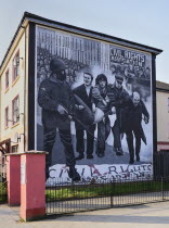 Ireland, Derry, The People's Gallery series of murals in the Bogside, Mural known as "Bloody Sunday Mural".