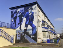 Ireland, Derry, The People's Gallery series of murals in the Bogside, Mural known as "The Runner".