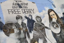 Ireland, Derry, The People's Gallery series of murals in the Bogside, Mural known as "Bernadette".