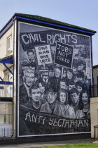 Ireland, Derry, The People's Gallery series of murals in the Bogside, Mural known as "Civil Rights".