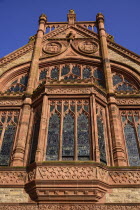 Ireland, Derry, The Guild Hall, A section of the Neo Gothic facade.