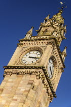 Ireland, Belfast, The Albert Memorial Clock Tower in Queen's Square constructed 1865-1870 as a memorial to Queen Victoria's consort Prince Albert.