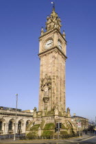 Ireland, Belfast, The Albert Memorial Clock Tower in Queen's Square constructed 1865-1870 as a memorial to Queen Victoria's consort Prince Albert.
