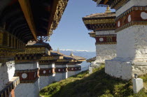 Bhutan, Dochu La, Chortens to commemorate victory of the 4th King in battle near Thimphu.
