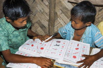 Bangladesh, Bandarban, Primary school classroom demonstrating child-centred group based work initiated by an NGO.