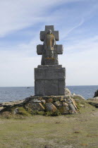 France, Brittany, Isle de Sein. Memorial commemorating the 128 islanders who fled imminent Nazi ocupation by fishing boat to join the Free French Forces in England in 1940.